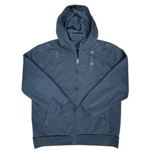 Marc Ecko Cut & Sew ME72 Hoodie Jacket 2XL Navy Blue Full-Zip Nylon Trim